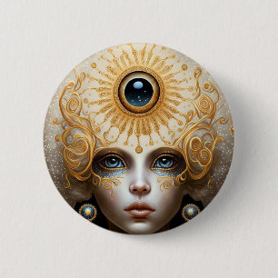 Badge Rond 5 Cm Third Eye Goddess Fantasy Art
