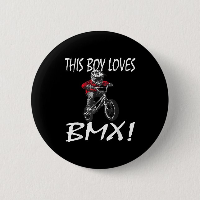 Badge Rond 5 Cm This Boy Loves Bmx, Kids Bmx  (Devant)
