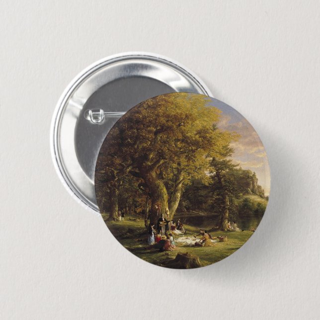 Badge Rond 5 Cm Thomas Cole Le Pique-Nique (Devant & derrière)