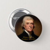 Badge Rond 5 Cm Thomas Jefferson - bouton (Devant & derrière)