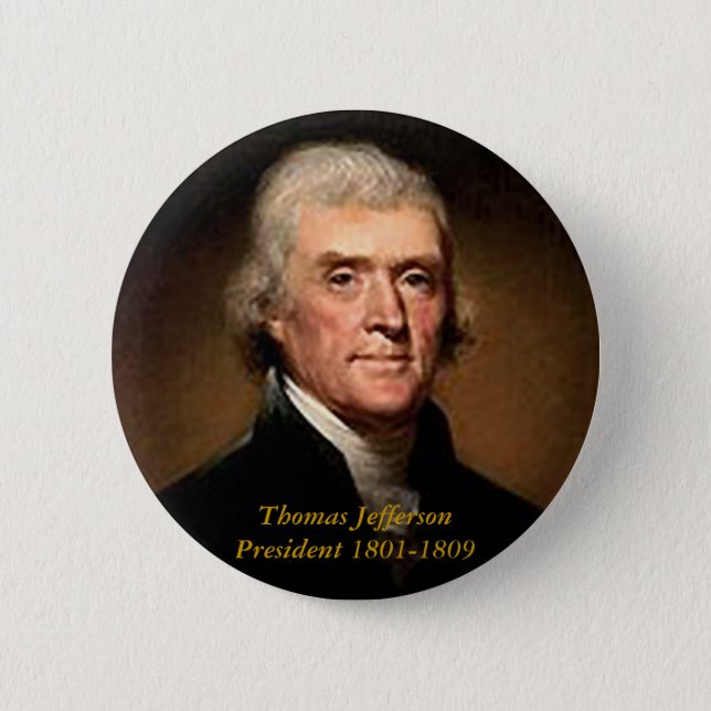 Badge Rond 5 Cm Thomas Jefferson - bouton (Devant)