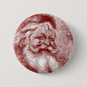 Badge Rond 5 Cm Thomas Nast le père noël