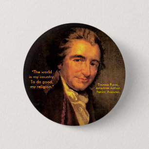 Badge Rond 5 Cm Thomas Paine, Américain - bouton
