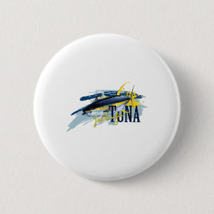 Badge Rond 5 Cm Thon à nageoire jaune pêche en mer profonde Marin 