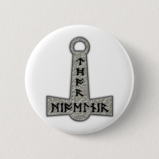 Badge Rond 5 Cm Thor Hammer Mjölnir (Devant)