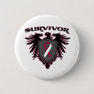 Badge Rond 5 Cm Throat Cancer Survivor Crest
