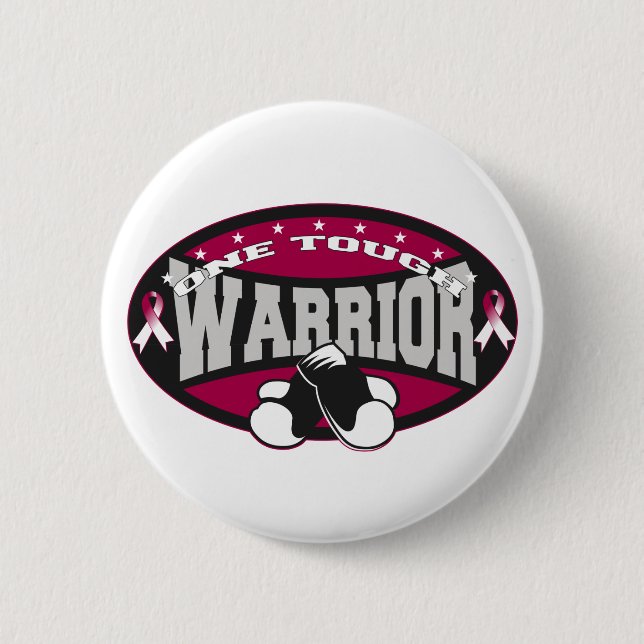 Badge Rond 5 Cm Throat Cancer Un guerrier dur (Devant)