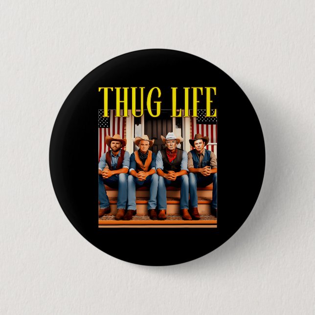 Badge Rond 5 Cm Thug Life Trump Vance Kennedy Elon (Devant)