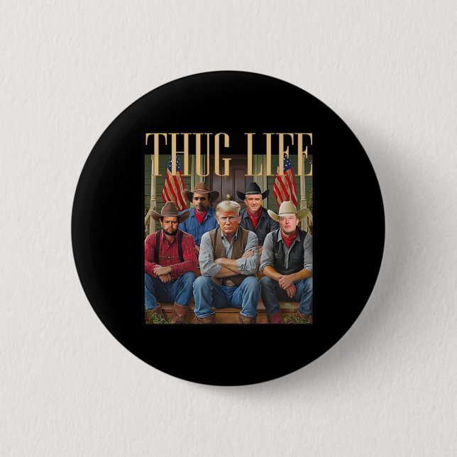 Badge Rond 5 Cm Thug Trump Vance Kennedy Elon Pour Le Graphique De (Devant)