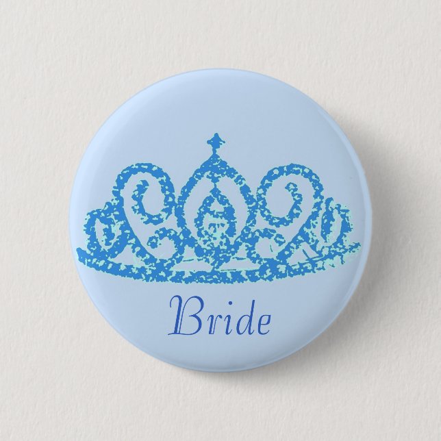 Badge Rond 5 Cm Tiara de la Mariage royale (Devant)