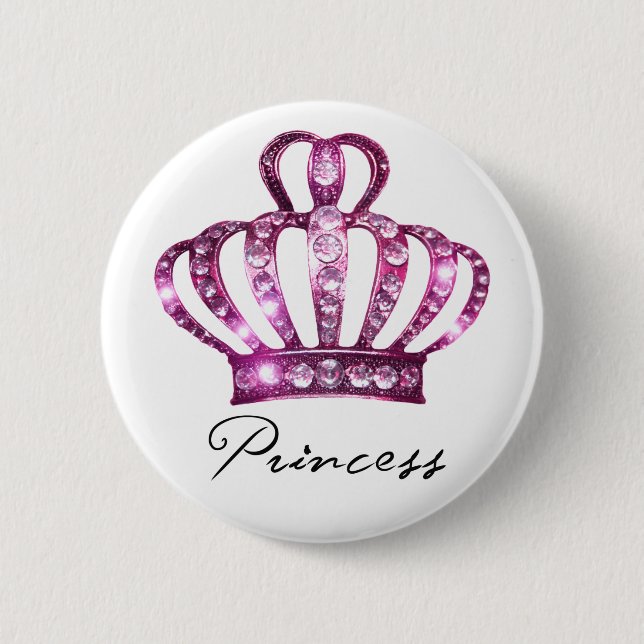 Badge Rond 5 Cm Tiara Princess Buttons (Devant)