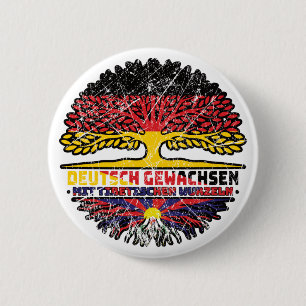 Badge Rond 5 Cm Tibet Deutsch Deutschland Baum Wurzel