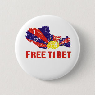 BADGE ROND 5 CM TIBET LIBRE / LIBERTÉ TIBÉTAINE