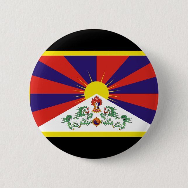 Badge Rond 5 Cm Tibetan Flag (Devant)