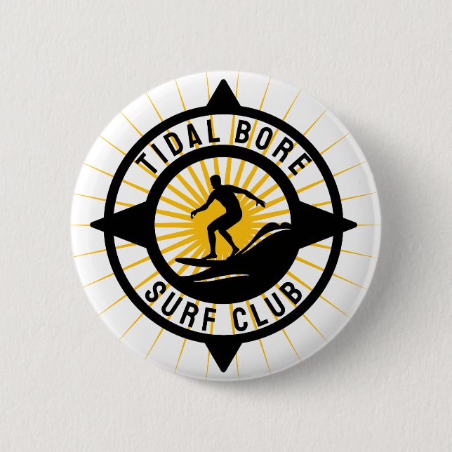 Badge Rond 5 Cm Tidal Bore Surfe Club (Devant)