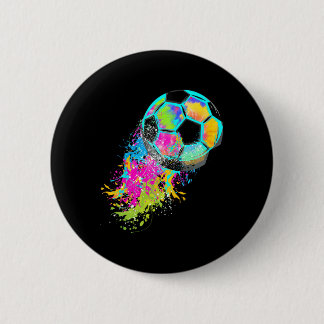 Badge Rond 5 Cm Tie & Dye Coloré Football Ll 