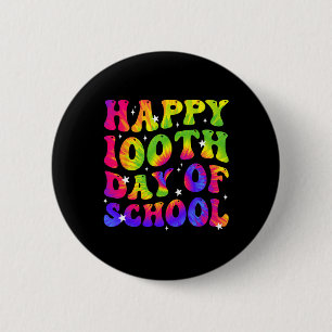 Badge Rond 5 Cm Tie Dye Joyeux 100E Jour D'Élèves De L'École Enfan