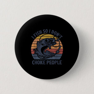 Badge Rond 5 Cm Tige de pêche au bar vintage les poissons anciens
