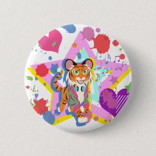 Badge Rond 5 Cm Tiger