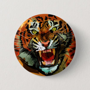 Badge Rond 5 Cm Tiger