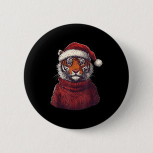 Badge Rond 5 Cm Tiger Douleur moche Noël du Père Noël