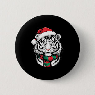 Badge Rond 5 Cm Tiger Noël Noël Chapeau F Costume de Noël