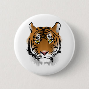 Badge Rond 5 Cm Tiger Sumatran Tiger Faune Homme Mangé Wildcat