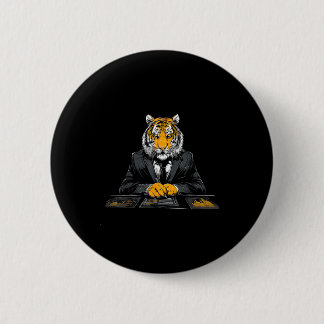 Badge Rond 5 Cm Tiger Working Portrait Drawing Artwork Animal Artw