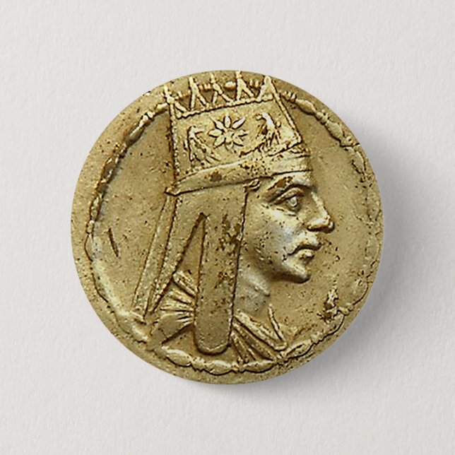 Badge Rond 5 Cm Tigran le grand, arménien héros (Devant)