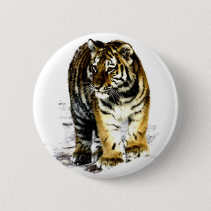 Badge Rond 5 Cm Tigre