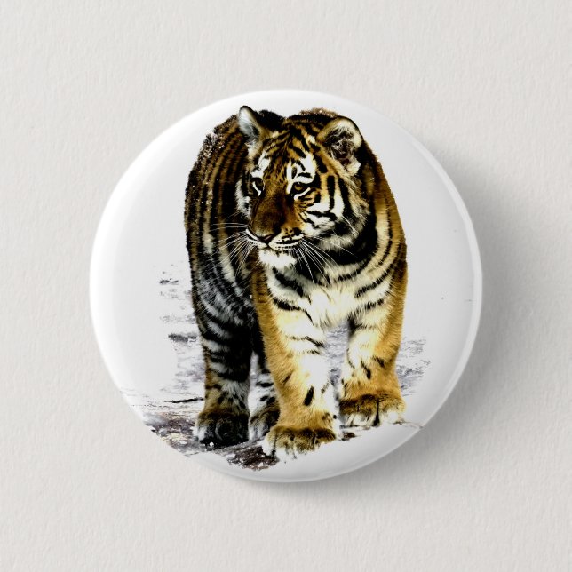 Badge Rond 5 Cm Tigre (Devant)