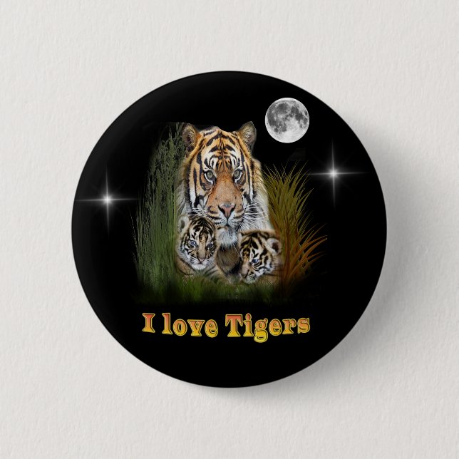 Badge Rond 5 Cm Tigre (Devant)