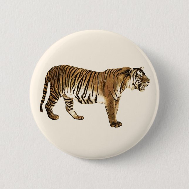 Badge Rond 5 Cm Tigre (Devant)