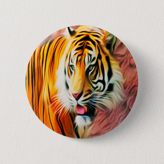 Badge Rond 5 Cm Tigre (Devant)