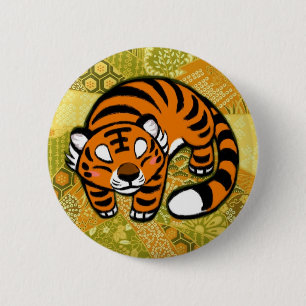 Badge Rond 5 Cm Tigre