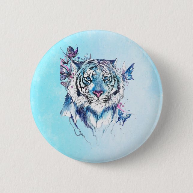Badge Rond 5 Cm Tigre (Devant)