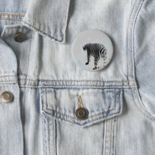 Badge Rond 5 Cm Tigre blanc d'animal sauvage
