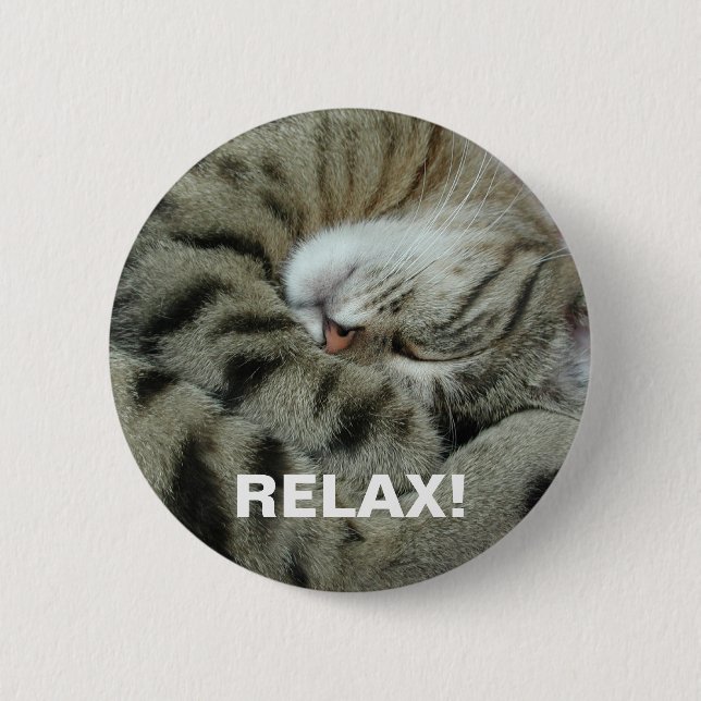 Badge Rond 5 Cm Tigre-chat couché (Devant)