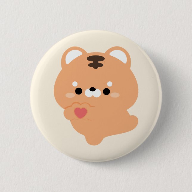 Badge Rond 5 Cm Tigre d'amour mignon  (Devant)
