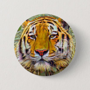 Badge Rond 5 Cm Tigre de Sibérie [Badge rond en fer-blanc]