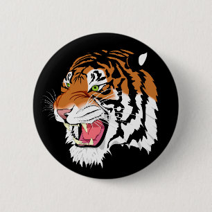 Badge Rond 5 Cm Tigre de Sumatran