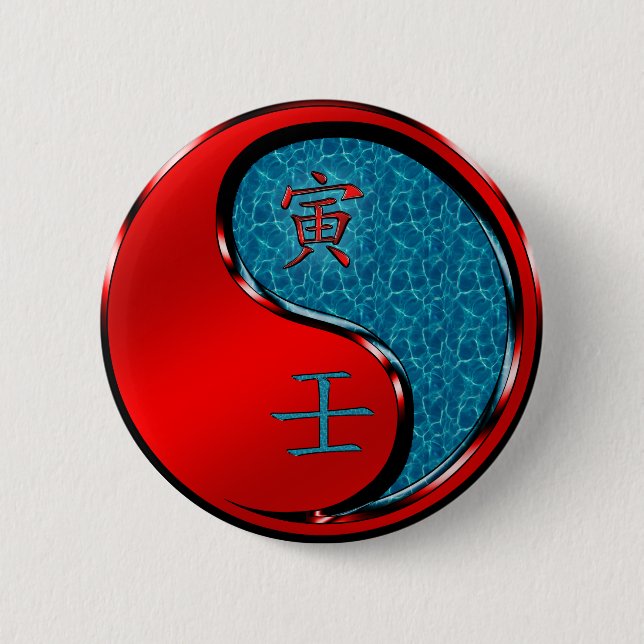 Badge Rond 5 Cm Tigre d'eau (Devant)