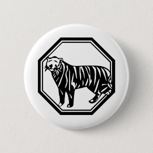 Badge Rond 5 Cm Tigre du Bengale
