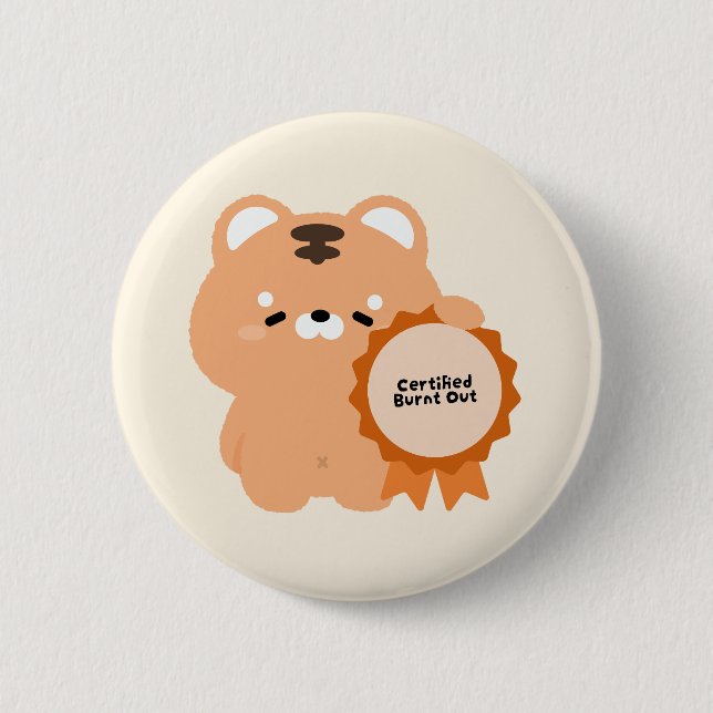 Badge Rond 5 Cm Tigre Épuisé Certifié (Devant)