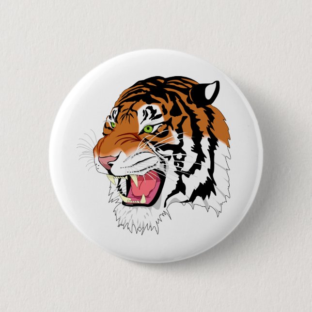 Badge Rond 5 Cm Tigre féroce (Devant)