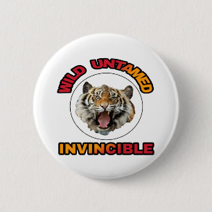 Badge Rond 5 Cm Tigre le roi de la jungle et tous les animaux