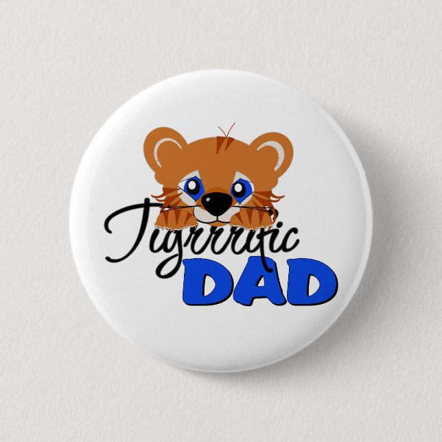 Badge Rond 5 Cm Tigre mignon de papa terrible (Devant)