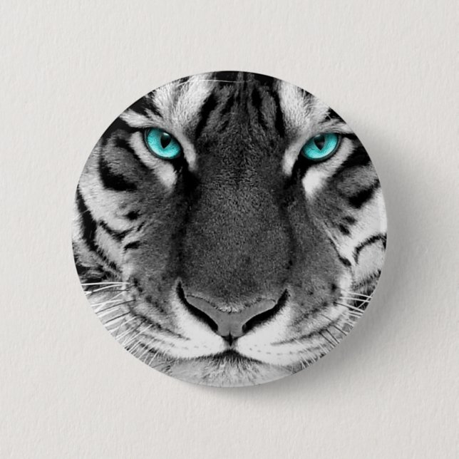 Badge Rond 5 Cm Tigre noir blanc (Devant)