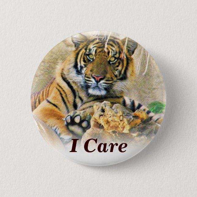 Badge Rond 5 Cm Tigre, Recherche_ (Devant)