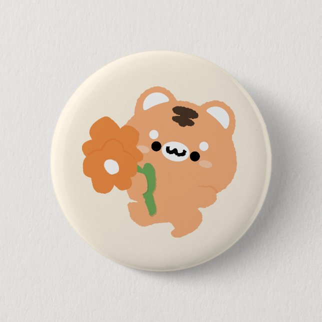 Badge Rond 5 Cm Tigre romantique (Devant)
